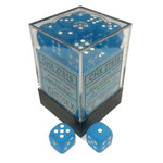 Chessex Frosted12mm D6 Caribbean Blue/White Block (36)