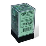 Chessex Borealis 16mm d6 Kelp/light green Luminary Dice Block (12 dice)