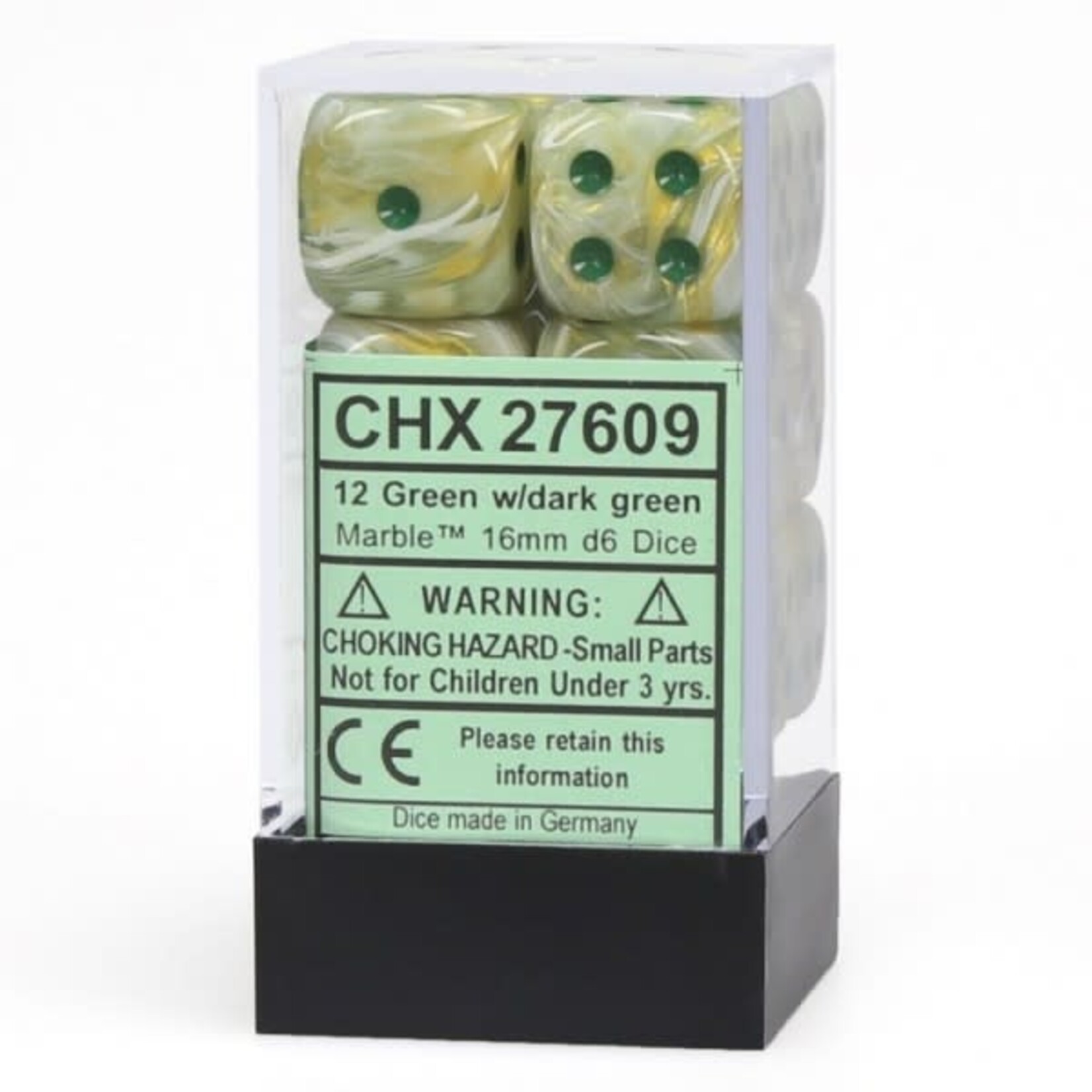 Chessex Marble Green dark green 16mm d6s (12)