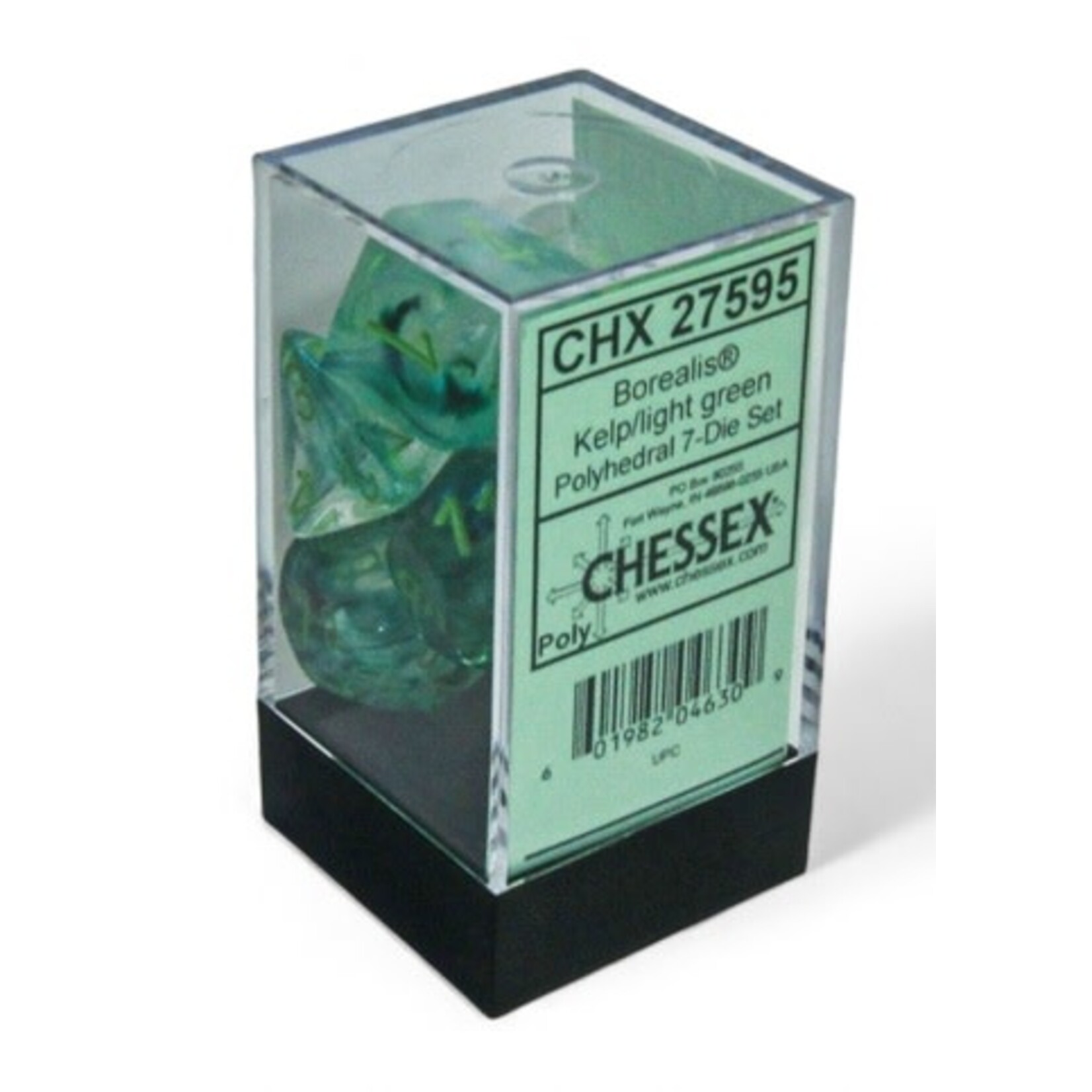 Chessex Borealis Polyhedral Kelp/light green Luminary 7-Die Set