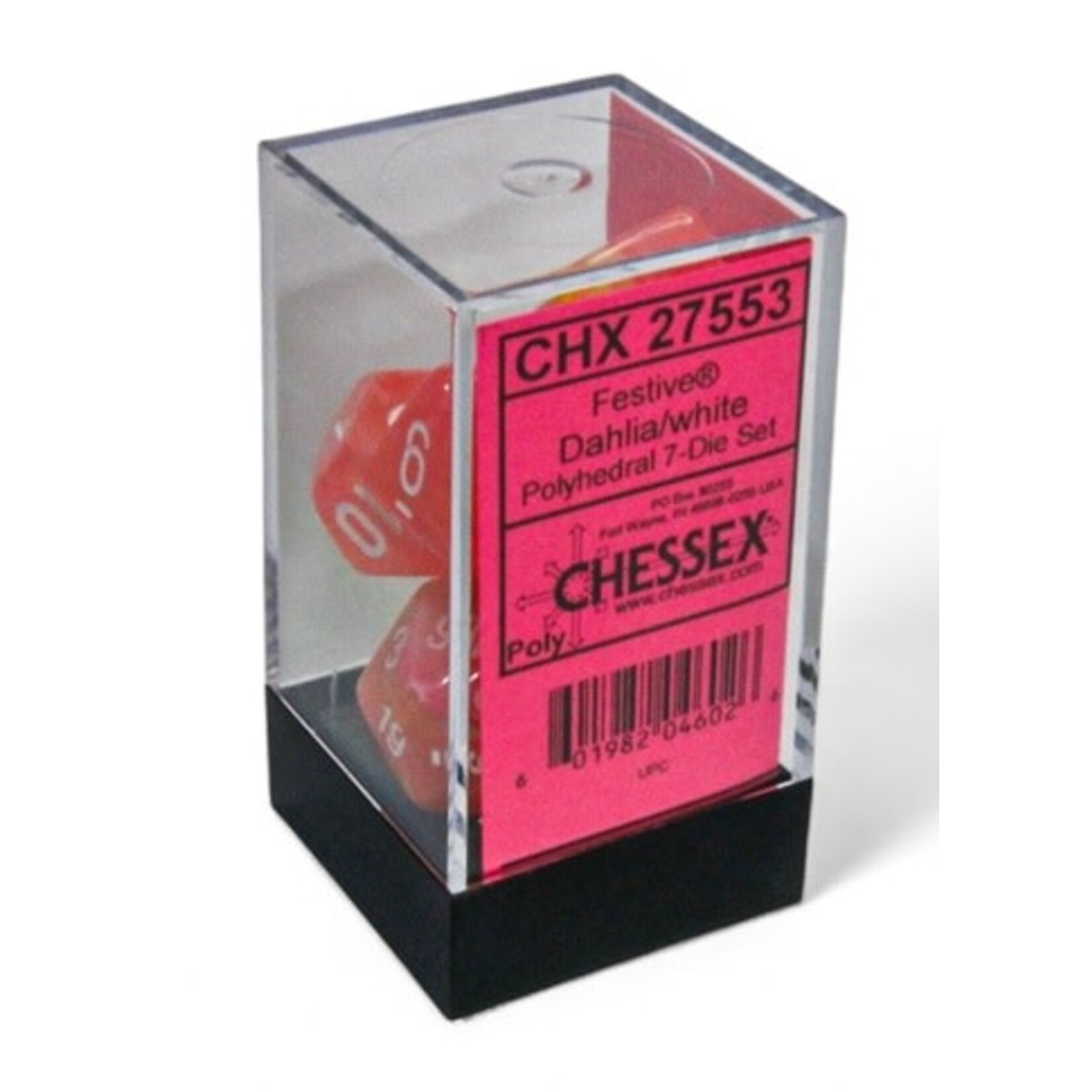 Chessex Festive: Polyhedral Dahlia/white Luminary 7-Die Set