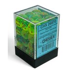 Chessex Gemini: 12mm d6 Plasma Green-Teal/orange Luminary Dice Block (36 dice)