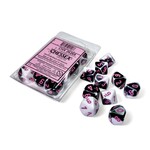 Chessex Gemini: Black-White/pink Set of Ten d10s