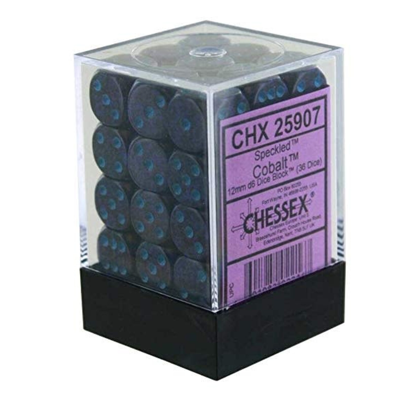 Chessex Cobalt 12mm D6 Dice Block (36)