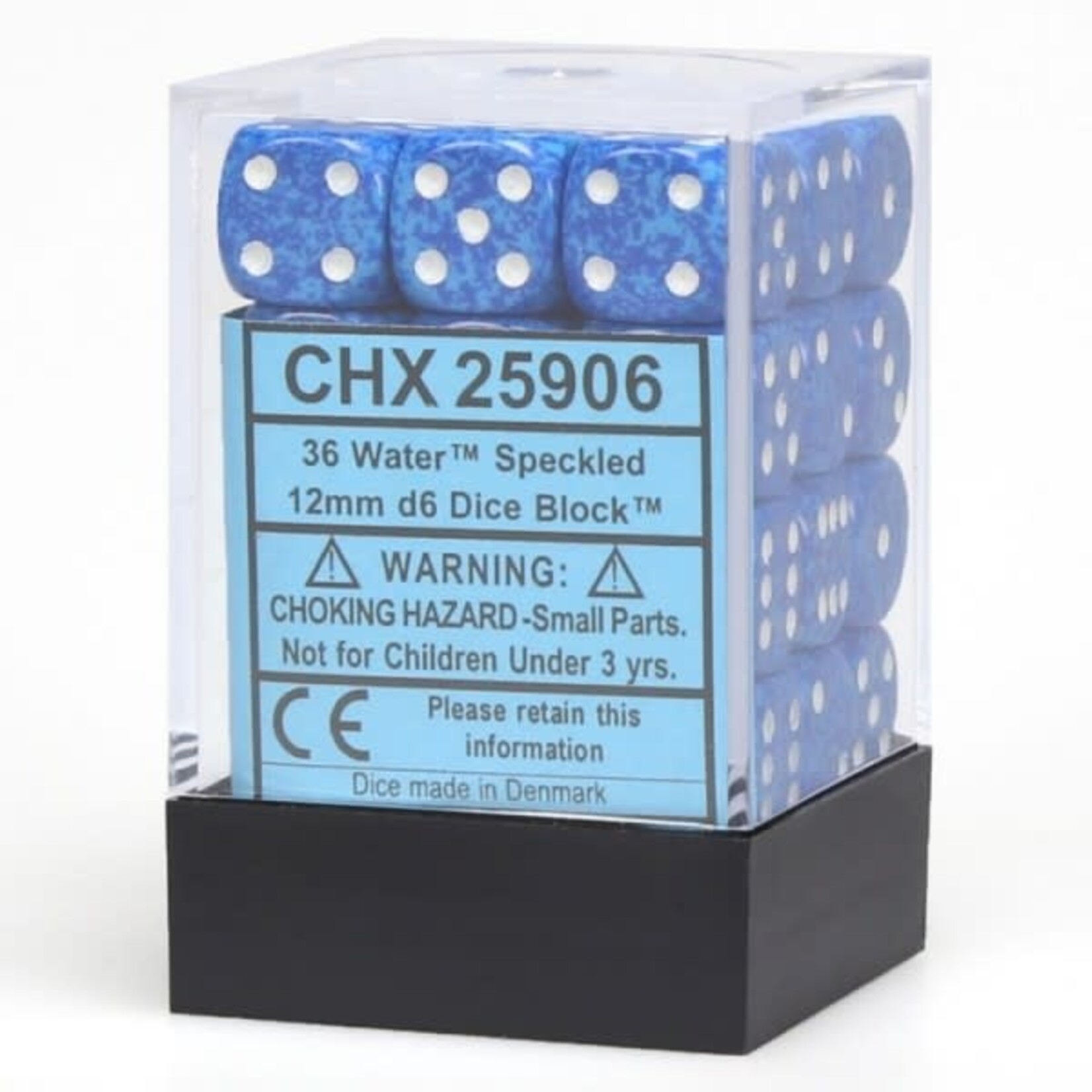 Chessex Water Elemental 12mm D6 Dice Block (36)
