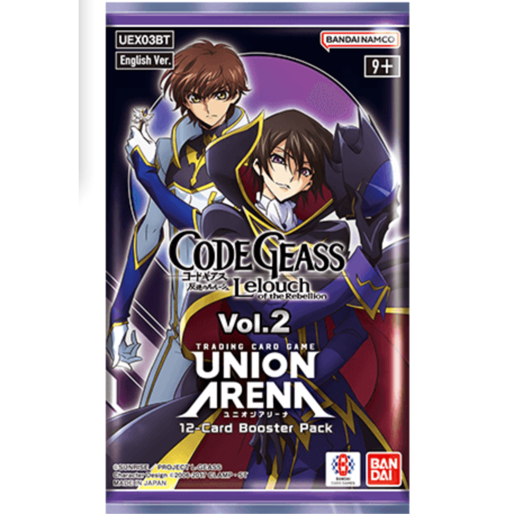 BANDAI CO Union Arena Code Geass Lelouch of the Rebellion Volume 2 Booster Pack