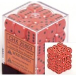 Chessex Opaque Orange Black 12mm d6 set 36