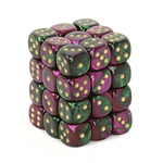 Chessex Gemini Green Purple Gold 12mm d6 (36)