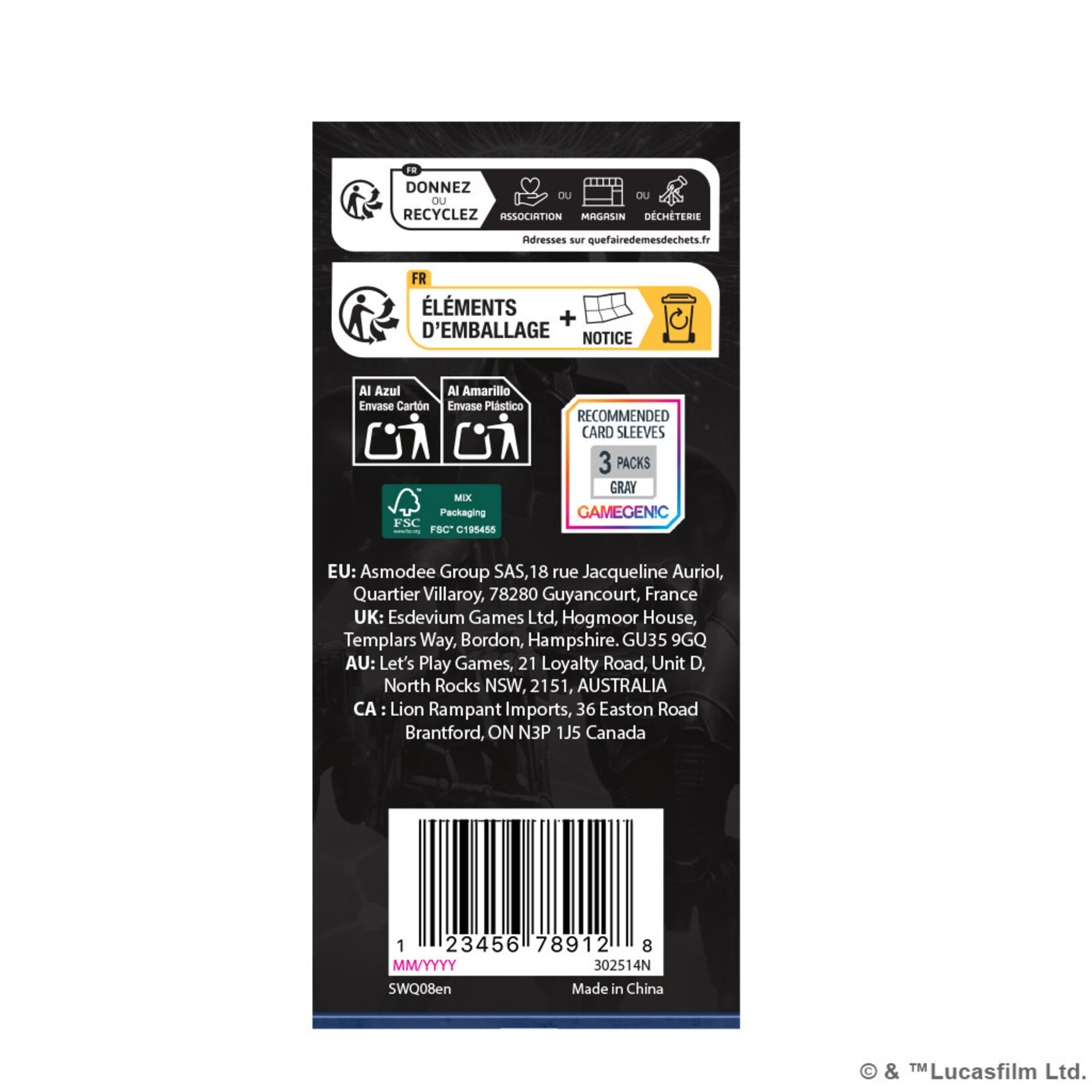 Atomic Mass Games Star Wars Legion Separatist Alliance Card Pack