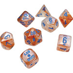 Chessex Lab Dice 5 Borealis: Poly Rose Gold/light blue Luminary (8)