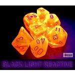 Chessex Lab Dice 6 Translucent Neon Orange/White 7 die set