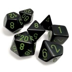 Chessex Opaque: Polyhedral Black/green 7-Die Set