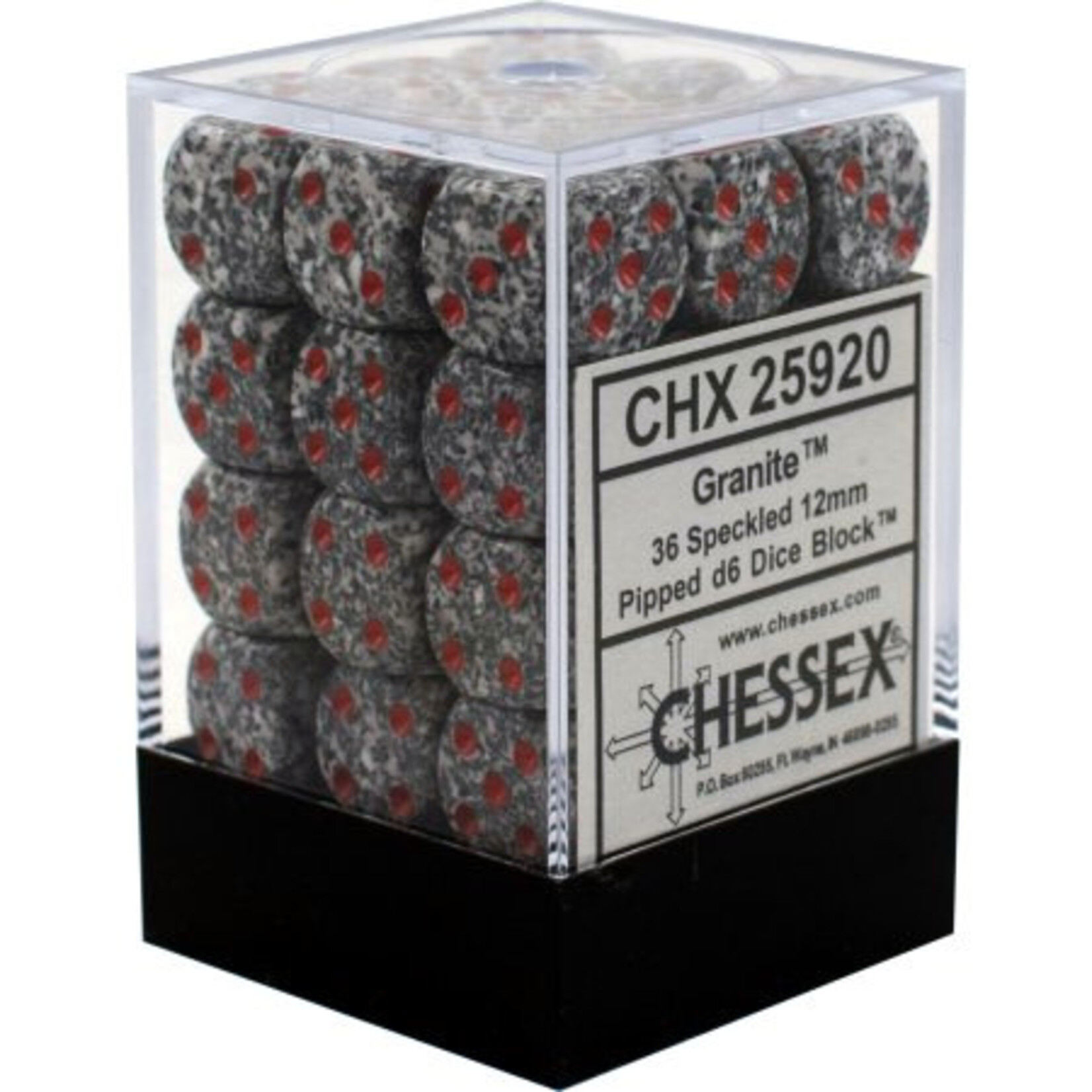 Chessex Granite 12mm D6 Dice Block (36)