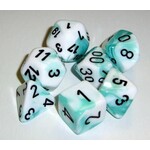Chessex Gemini Teal/White/Black 7 die set