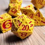 Forged Gaming Cheese Red Number Metal RPG Dice Set of 7