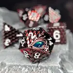 Forged Gaming Dragon's Gaze Red Metal RPG Dice Set