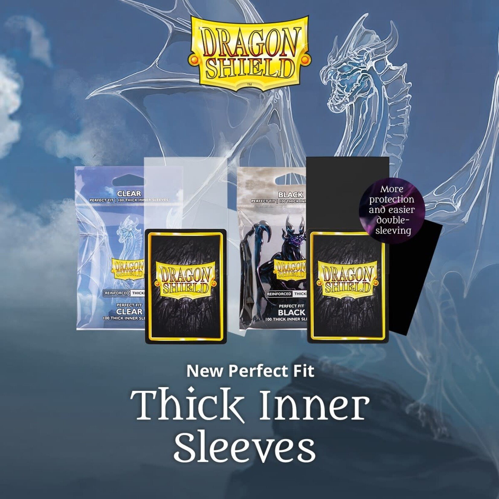 Arcane Tinmen Dragon Shields Perfect Fit: (100) Black Thick Inner Sleeves (100)