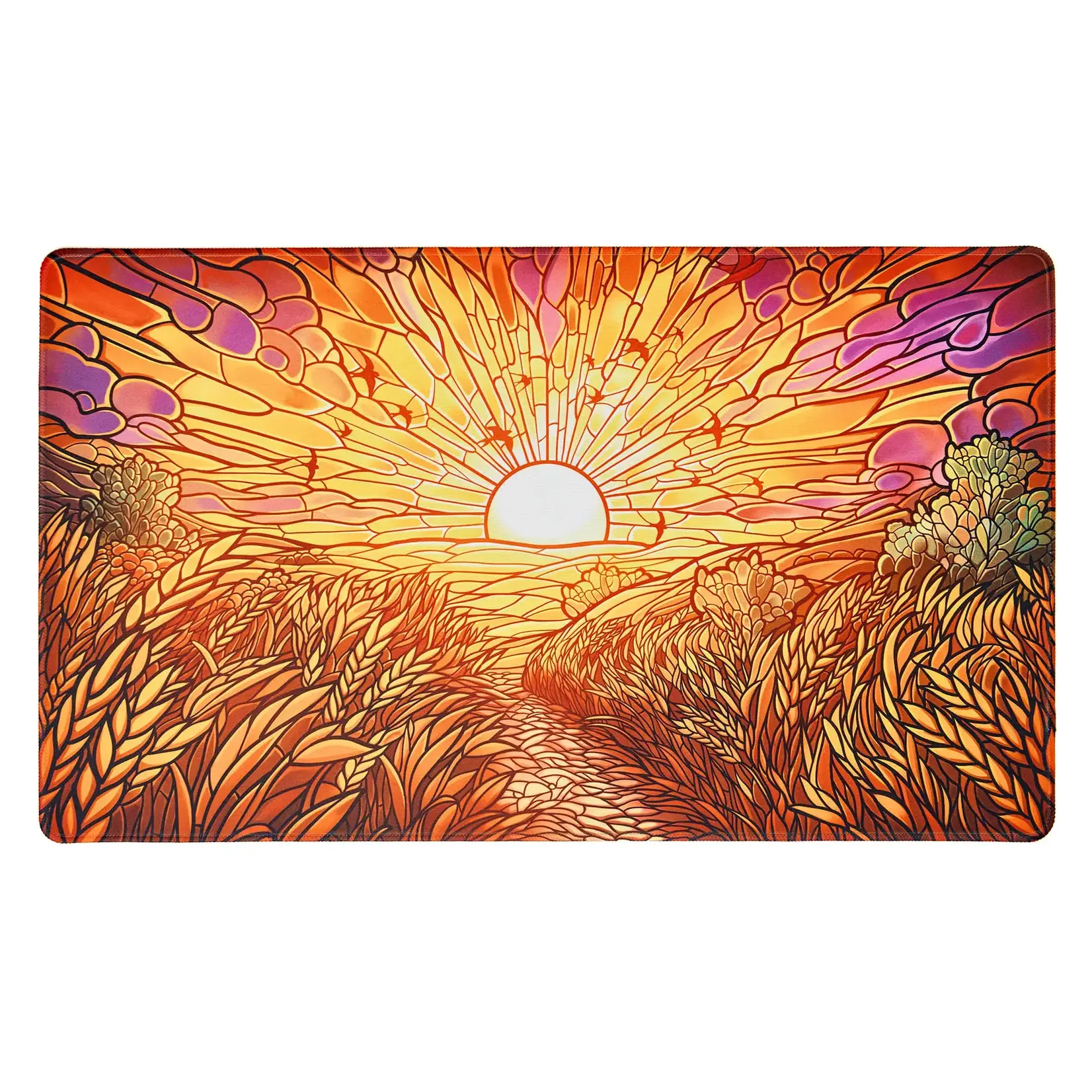 Arcane Fortress Playmat Stained Glass Golden Plains