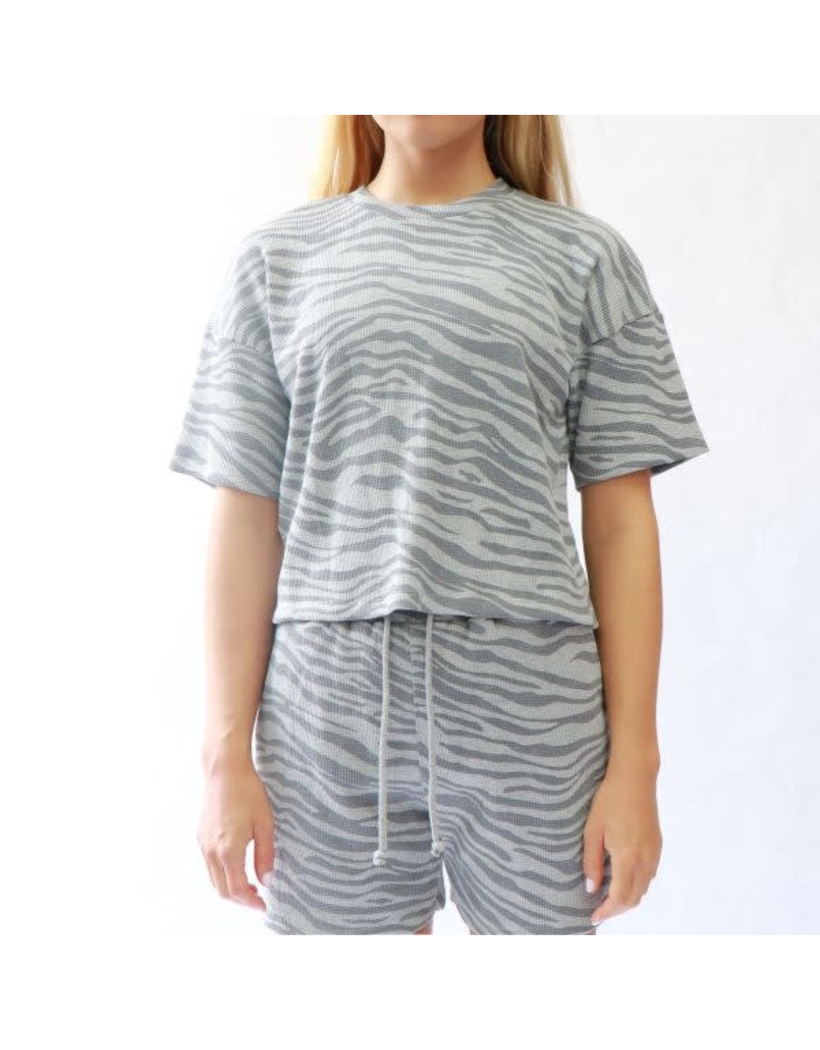 RD Style RD Style - Tiger stripe waffle knit tee (heather grey)