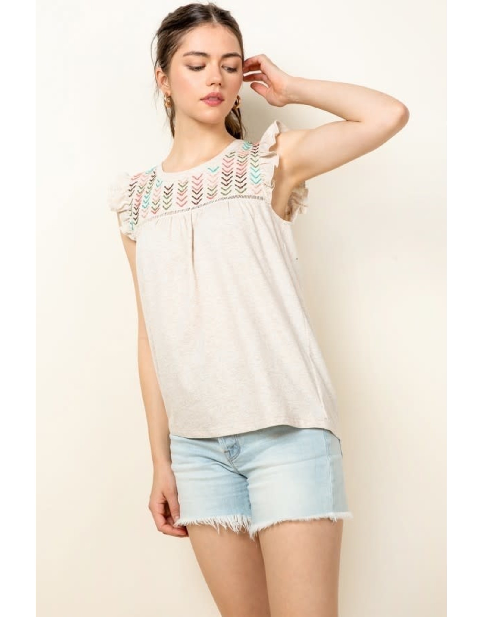 THML Harmony - Embroidered knit top