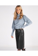 EsQualo EsQualo - Button front faux leather skirt (black)