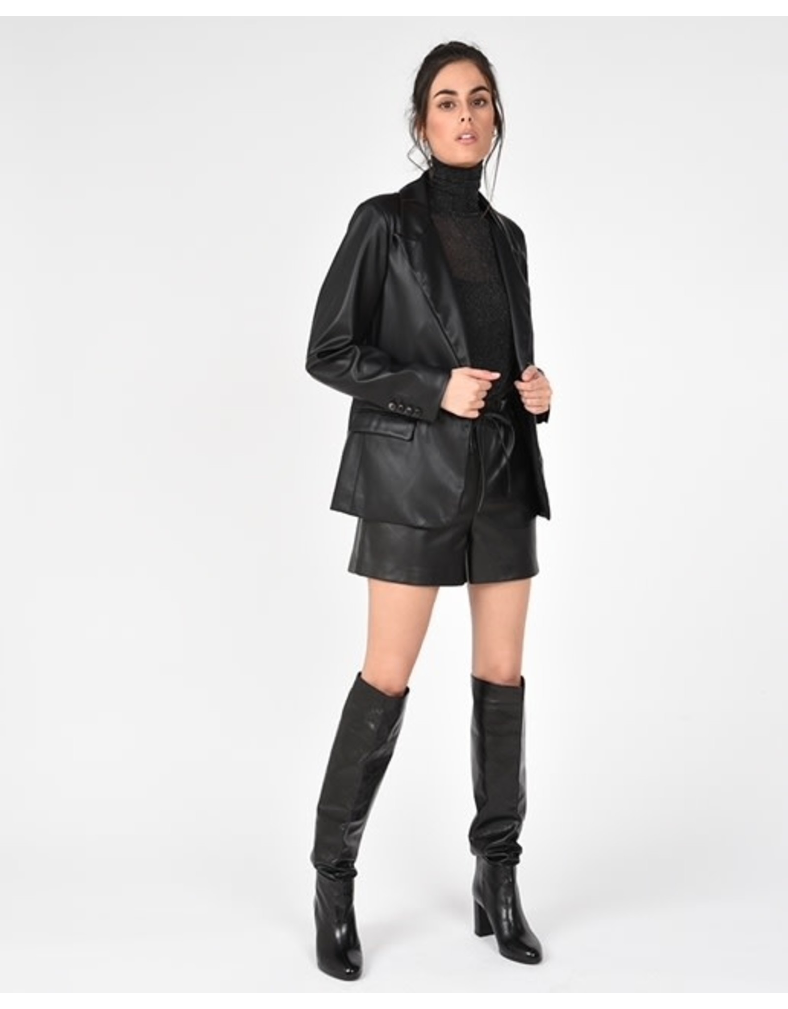 Molly Bracken Molly Bracken - Faux leather blazer (black)