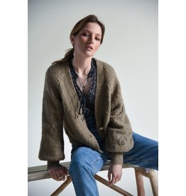 Molly Bracken Molly Bracken - Openwork knit cardigan (beige)