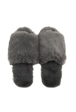 Lemon Lemon - Waterfront fur slide slipper (charcoal)