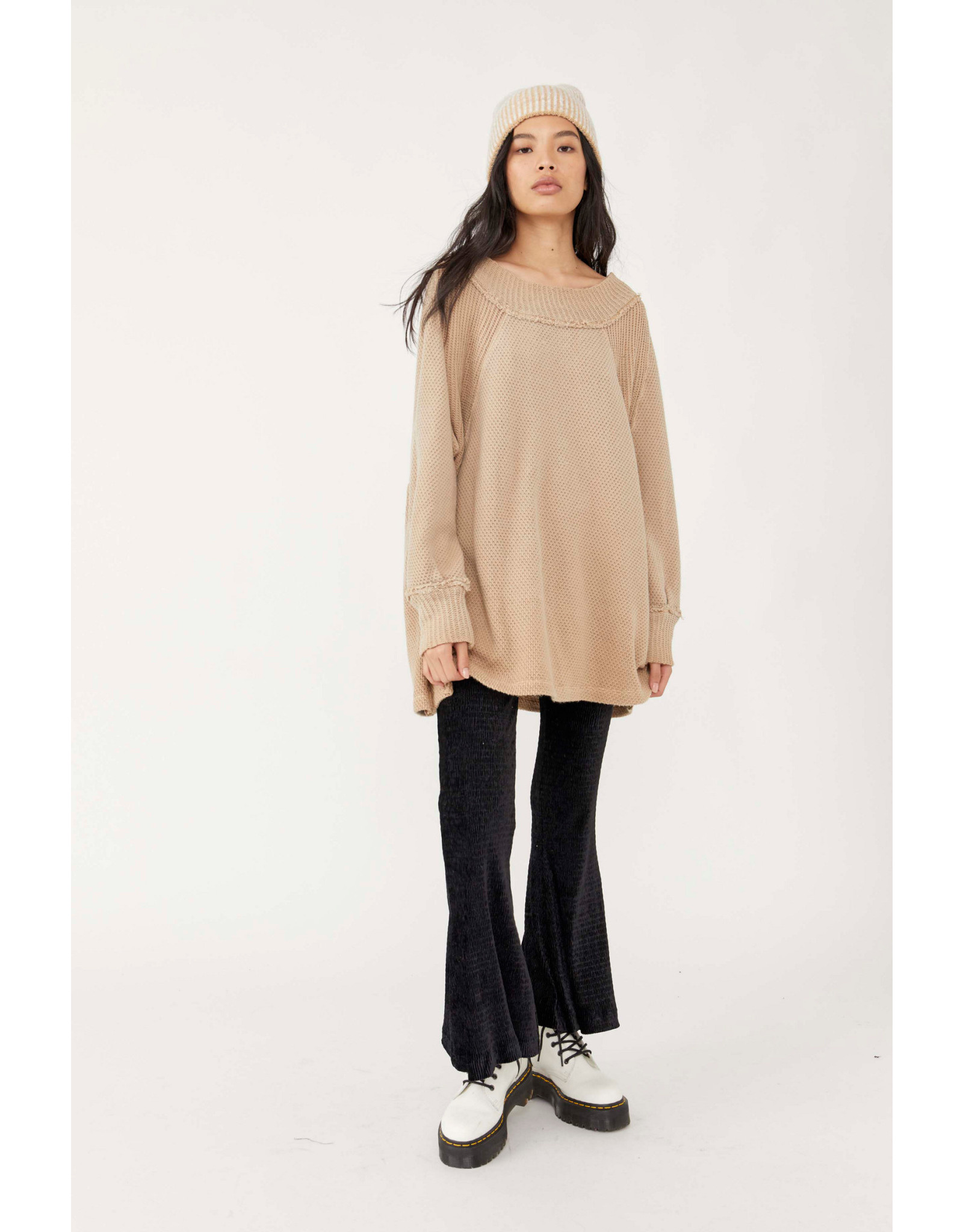 Free people Free People - She's a Keeper vented hem sweater (winter wheat)