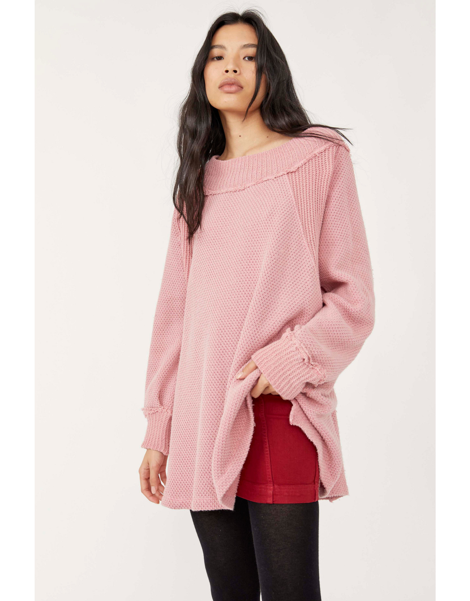 Free people Free People - She's a Keeper vented hem sweater (faded coral)