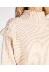 EsQualo EsQualo - Cable sweater with shoulder detail (sand)