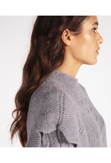 EsQualo EsQualo - Sweater with shoulder ruffles (grey)