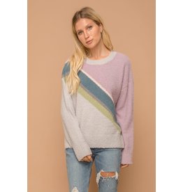 Hem & Thread Hem & Thread - Diagonal stripe sweater (grey)