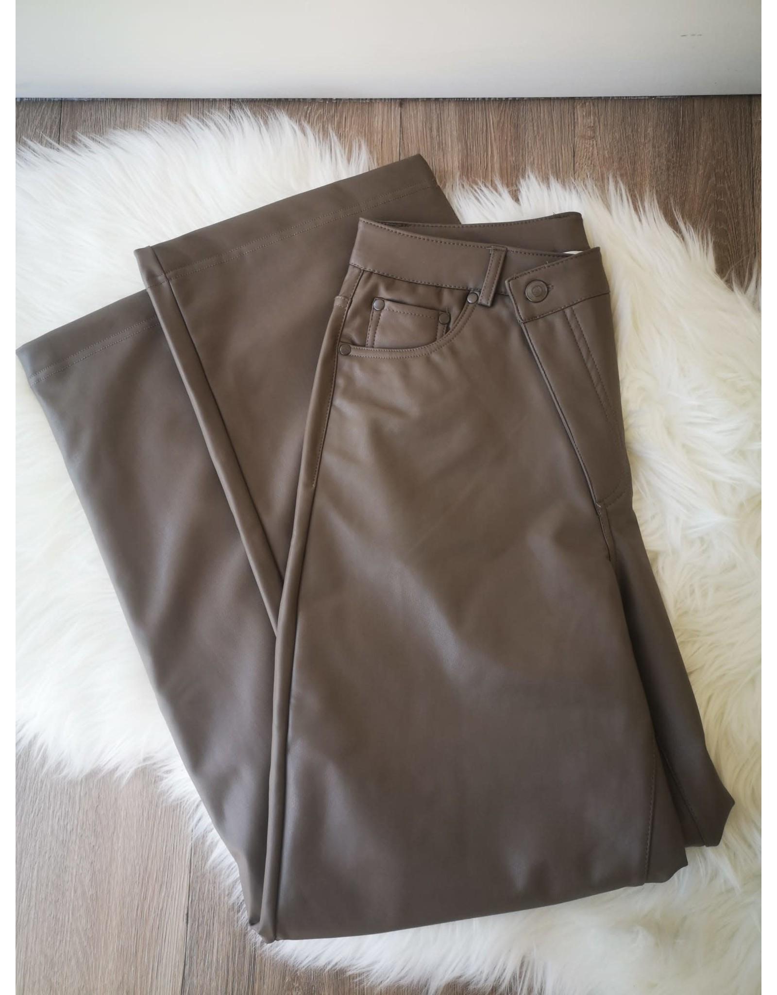 RD Style RD Style - Amber Criss cross vegan leather pants (taupe)