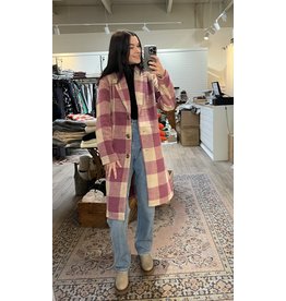 RD Style RD Style - Lucy woven shacket (pink plaid)