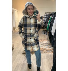 RD Style RD Style - Abby long plaid hooded jacket (sand)