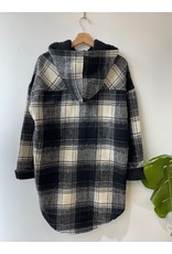 RD Style RD Style - Abby long plaid hooded jacket (black)