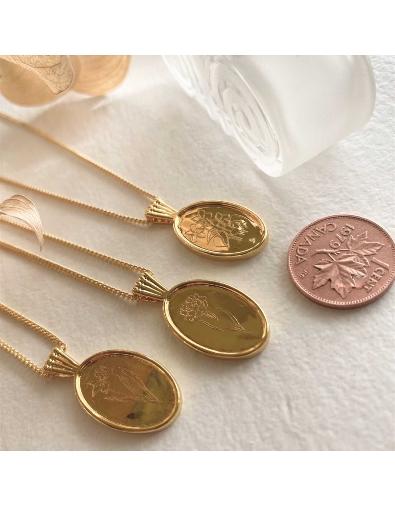 Pika & Bear Pika & Bear - Le Clos Normand Birth/Wildflower Pendant Necklace Collection - September/Aster