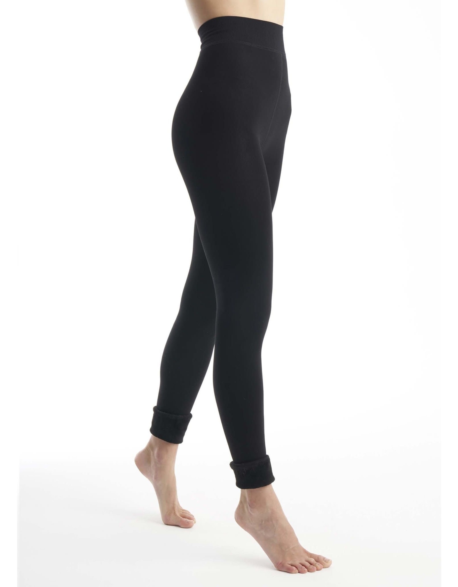 Lemon Lemon - Faux fur lined leggings (black)