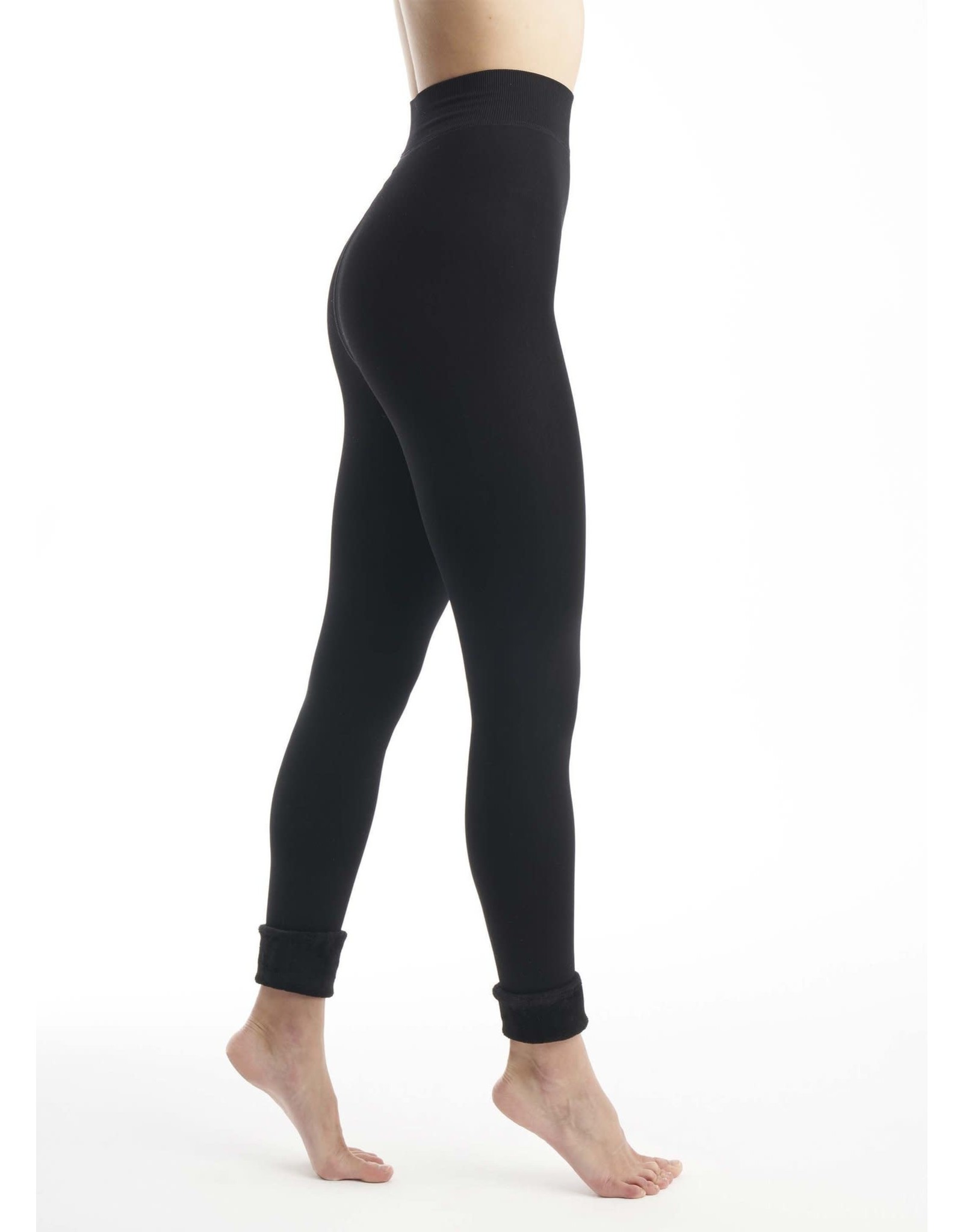 Lemon Lemon - Faux fur lined leggings (black)