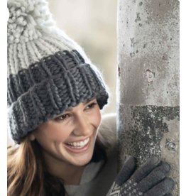 Lemon Lemon - Colourblock handknit beanie (charcoal)