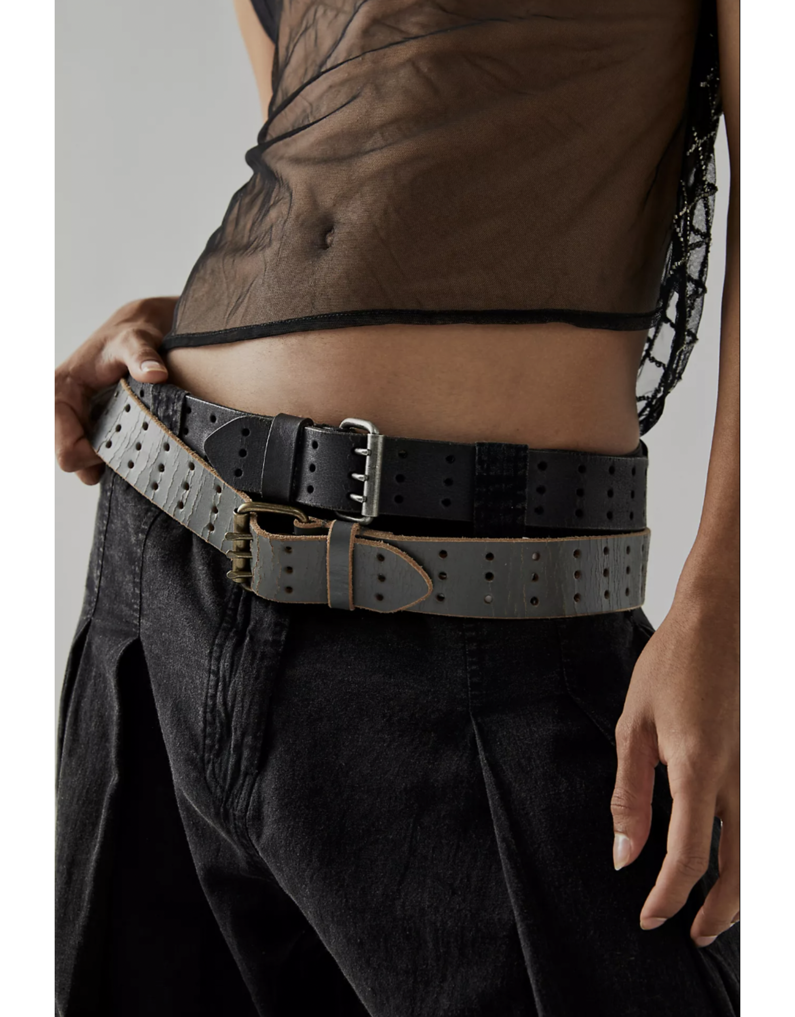 Free people Free People - Triple Threat leather belt (black)