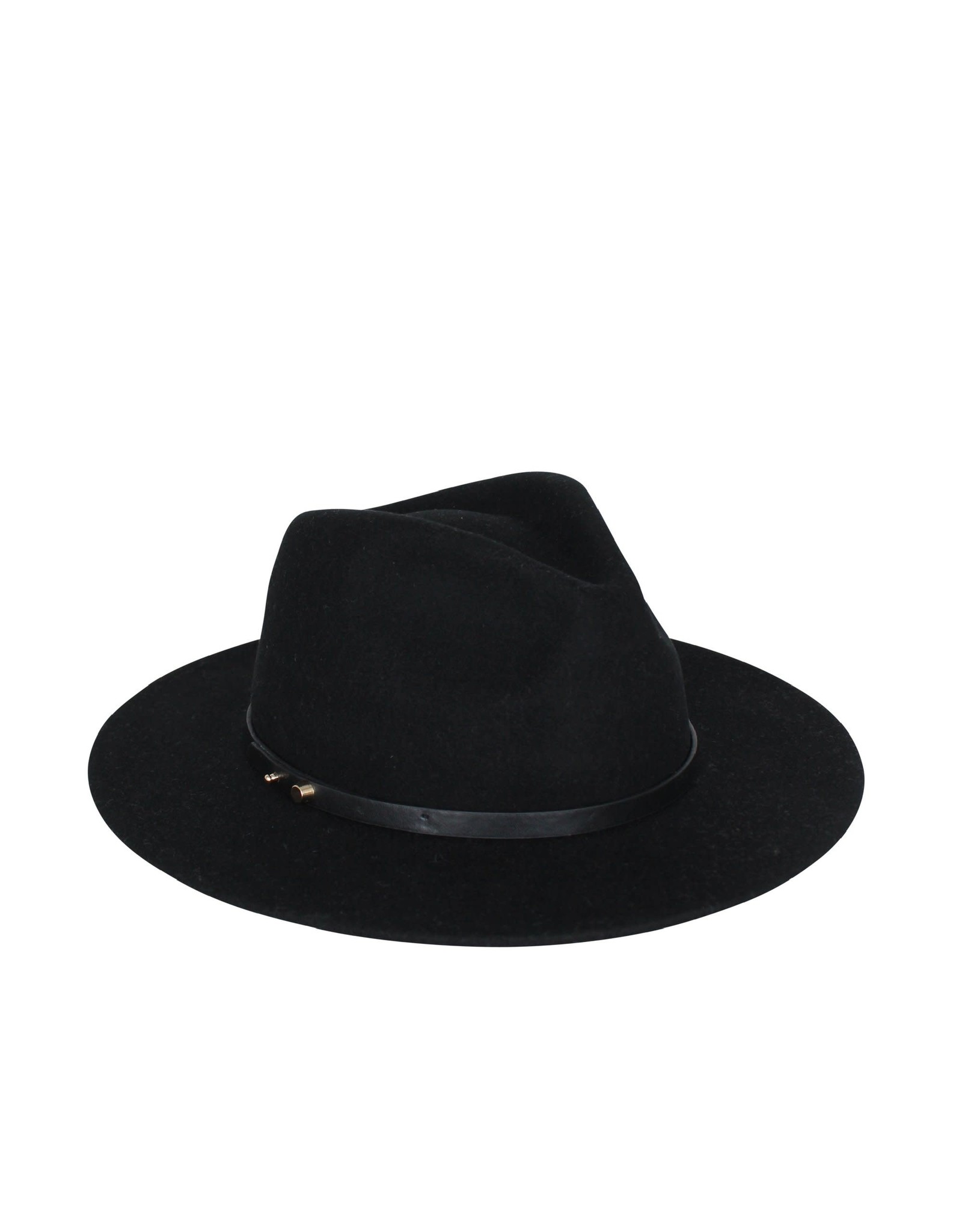 Ace of Something Ace of Something - Oslo fedora with folded edge and gold stud (black)