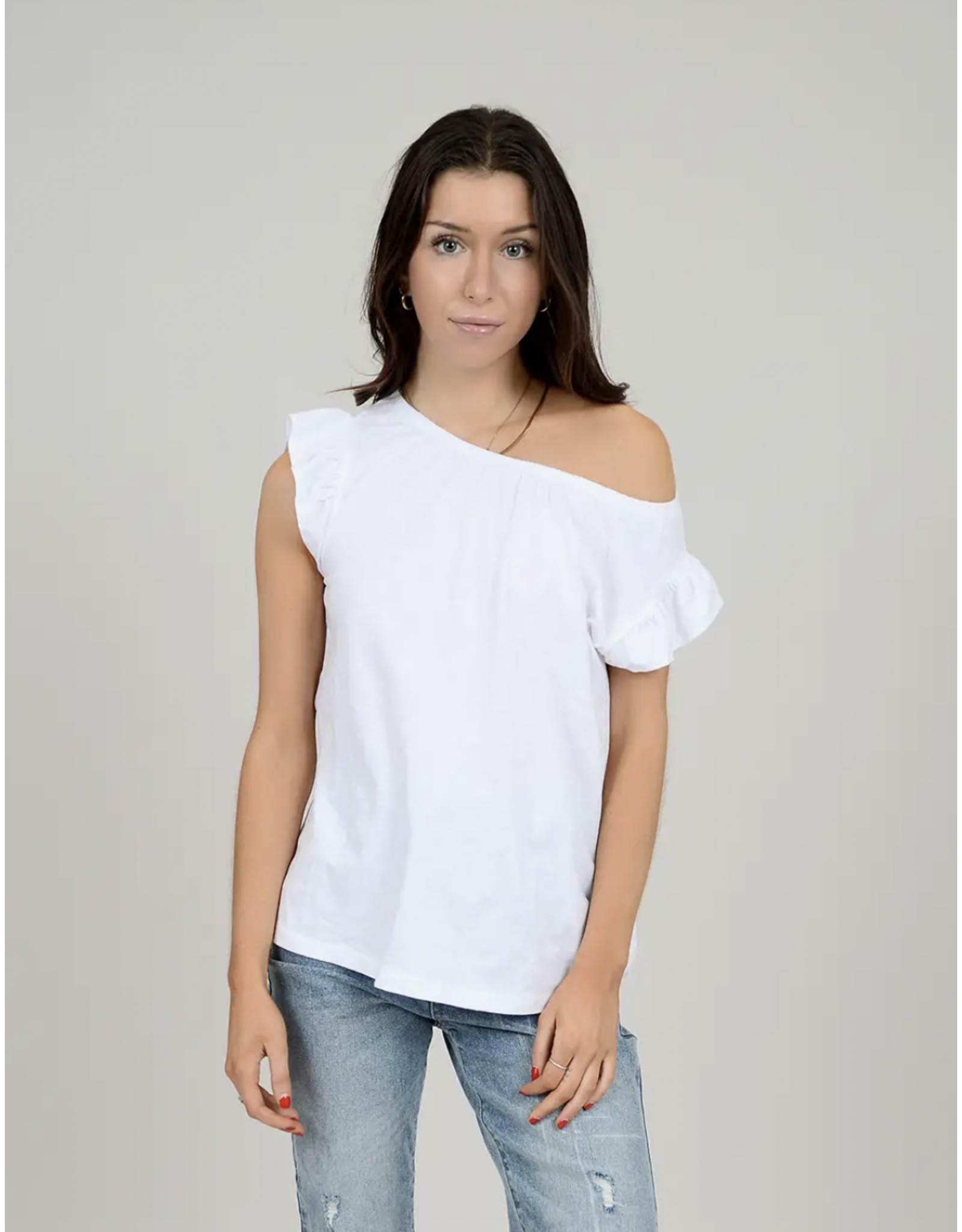RD Style RD Style - Ronnie Ruffle Cap Sleeve Top (white)