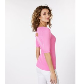 EsQualo EsQualo - Sweater CB open rib pink