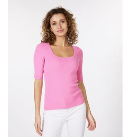 EsQualo EsQualo - Sweater CB open rib pink