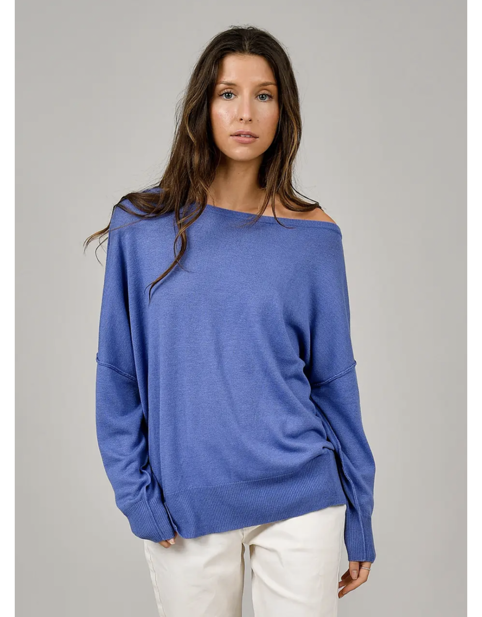 RD Style RD Style - Cressida asymmetric boat neck pullover (violet)