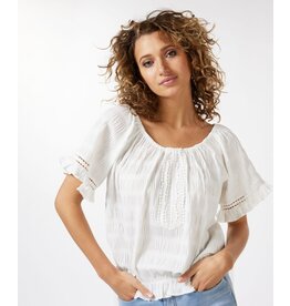 EsQualo EsQualo - Seersucker lace blouse (white)