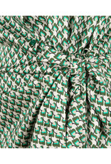 EsQualo EsQualo - Knotted satin dress (leaf graphic)