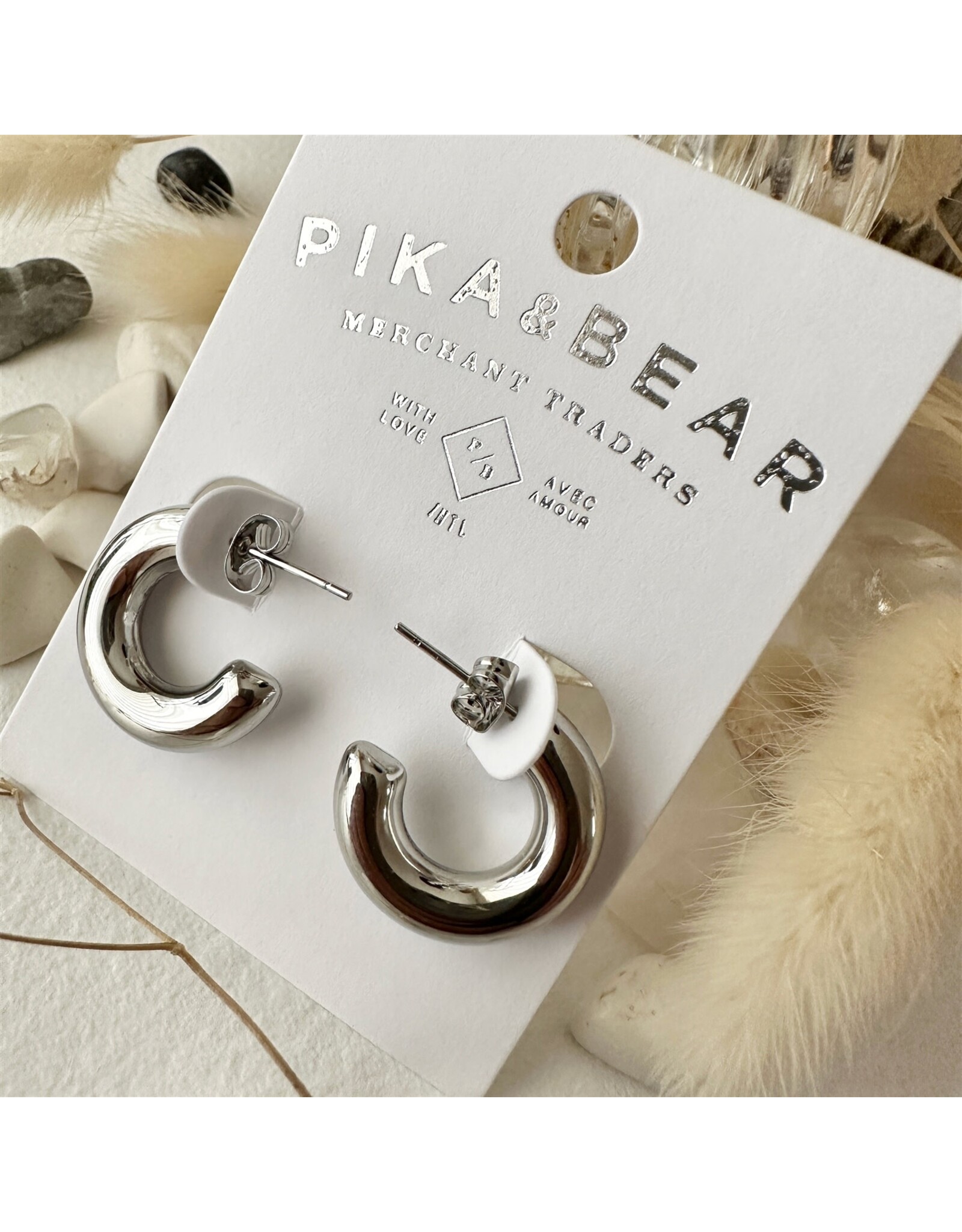 Pika & Bear Pika & Bear- Mayari 20mm Chunky Hoops - Silver